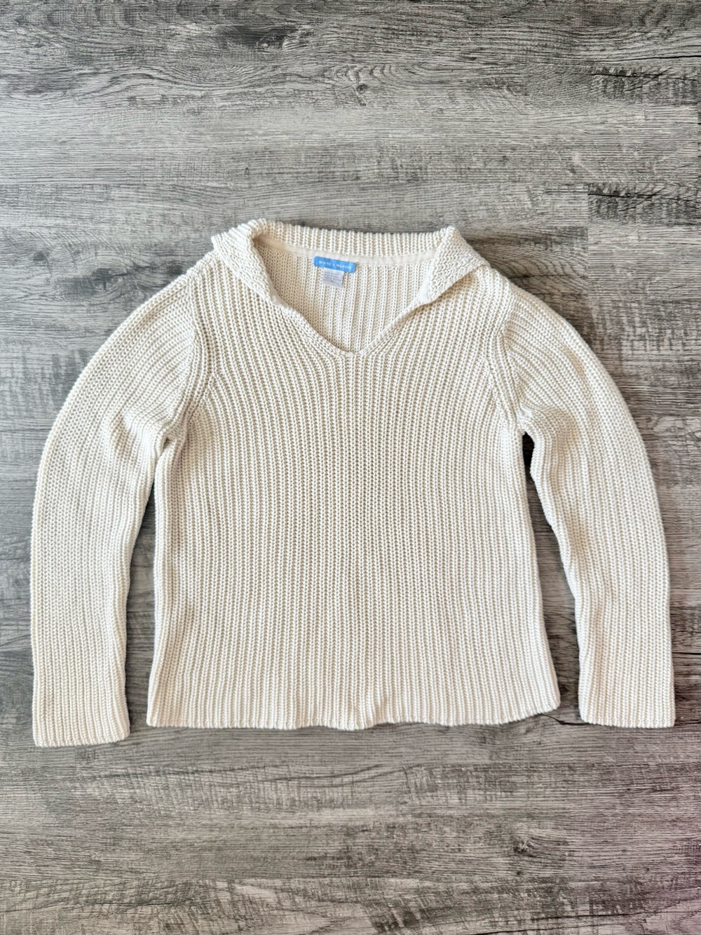White + Warren Chunky Cotton Knit Sweater | Size XL